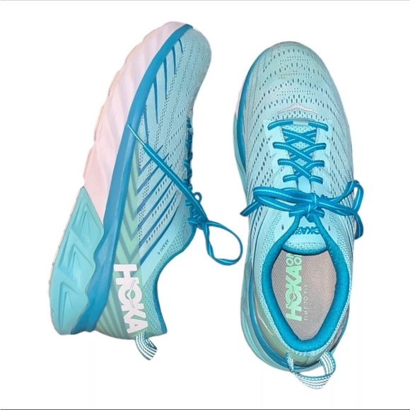 Hoka One One Arahi 4 Women's Size 9.5 Blue/White Running Shoes (1106474 ASCS) - Picture 1 of 7
